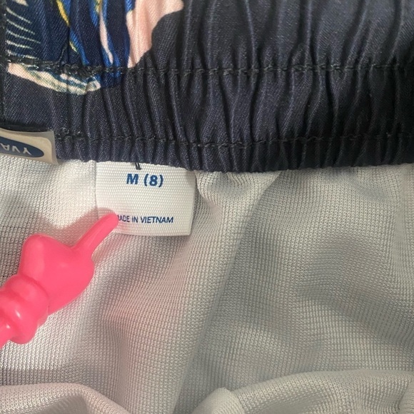 Old Navy Boys Medium Swimming Trunks Angelfish Print Design Gray with Drawstring - Picture 3 of 8